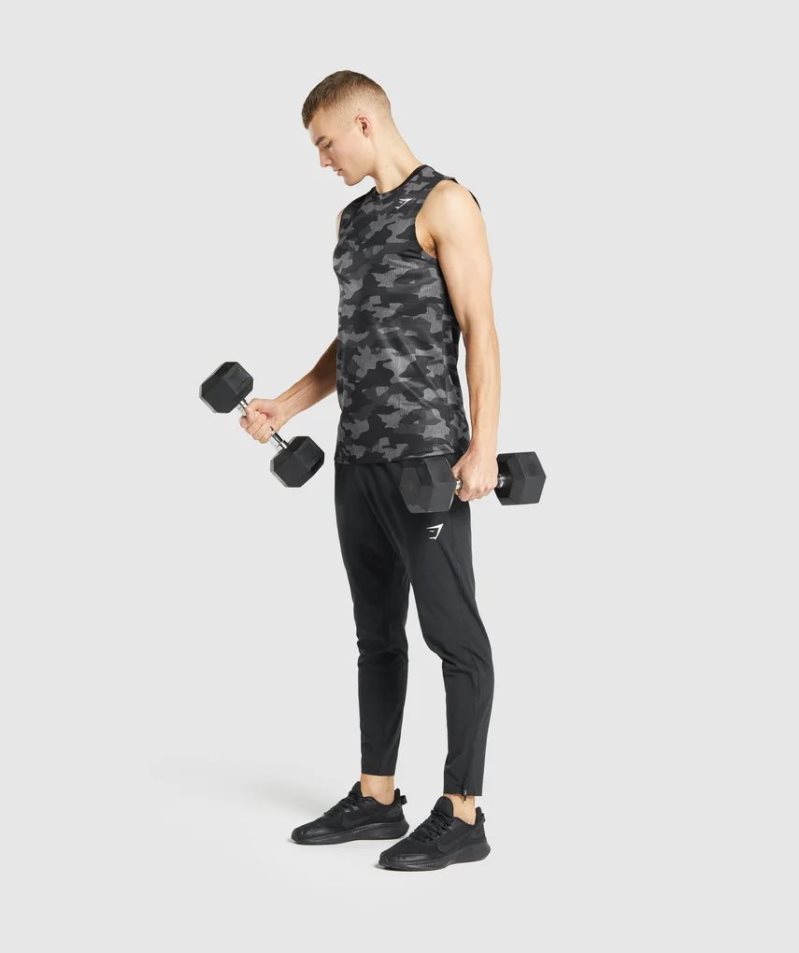 Koszulki Gymshark Arrival Bez Rękawów Męskie Camo | PL 782KBN